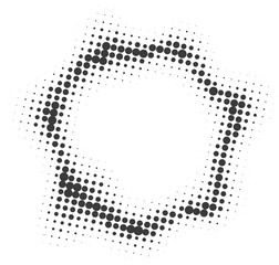 Poster - Dotted circle pattern. Abstract halftone round. Frame with random gradient gradation. Grunge rings design
