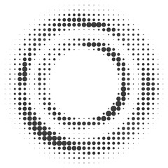 Poster - Dotted circle pattern. Abstract halftone round. Frame with random gradient gradation. Grunge rings design