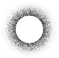 Poster - Dotted circle pattern. Abstract halftone round. Frame with random gradient gradation. Grunge rings design