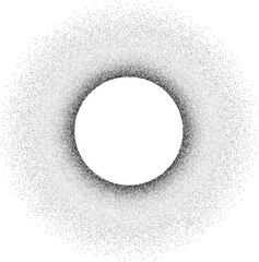 Poster - Dotted circle pattern. Abstract halftone round. Frame with random gradient gradation. Grunge rings design