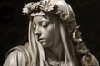 Saint Catherine of Siena, sculpture illustration. Generative Ai. St. Catherine is a famous catholic saint.