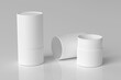 Blank White Cylinder Packaging Cardboard Box Mockup - 3D Illustration