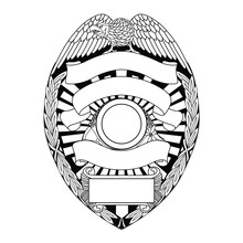 Vector Illustration Of Security Police Badge 