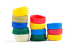 Different color bottle caps, excellent raw material for recycling.