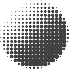 Poster - Circle dots with halftone pattern. Round gradient background. Elements with gradation points texture. Abstract geometric shape
