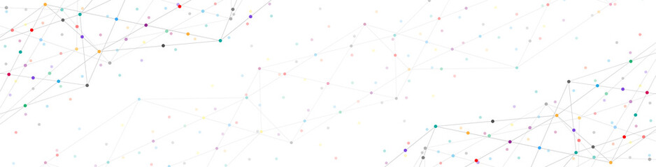 Abstract background and geometric pattern with connecting the dots and lines for banner design or header. Minimalistic texture for modern design