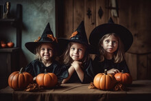 Group Of Children Celebrating Halloween