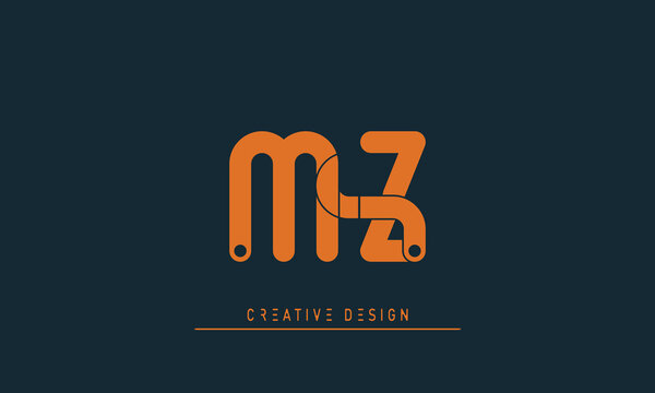 Alphabet letters Modern Creative logo MZ , ZM