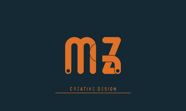 Alphabet letters Modern Creative logo MZ , ZM