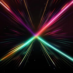 Wall Mural - Abstract neon light rays background. generative ai
