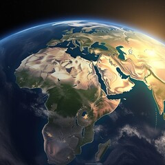 Wall Mural - earth globe with space. generative ai