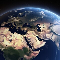 Wall Mural - planet earth in galaxy space. generative ai
