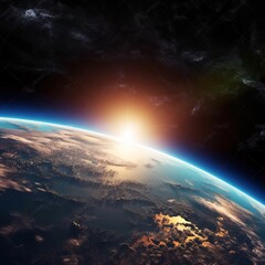 Wall Mural - earth globe with space. generative ai