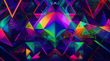 Abstract Colorful Background, Caleidoscope Look, Neon, Generative AI