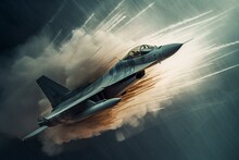 Fighter Jet Breaking Sound Barrier. Impressive And Informative. Generative AI