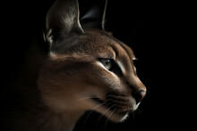 Portrait Of A Caracal With Generative AI Technology