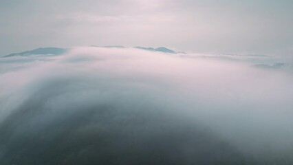 Wall Mural - hyper lapse video 4k motion, aerial view beautiful of morning scenery golden light sunrise at milita