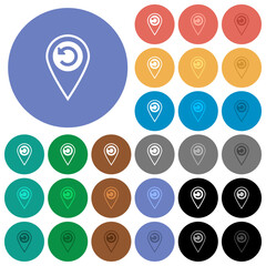 Wall Mural - GPS location undo round flat multi colored icons