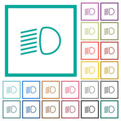 Sticker - Dipped beam lights flat color icons with quadrant frames