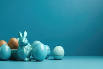 Wall Mural - easter eggs and bunny