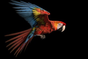 rainbow lorikeet isolated on black