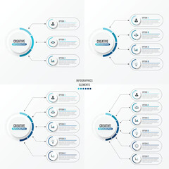 Poster - Abstract elements of graph Vector infographic template with label circles. Business concept with 3, 4, 5 and 6 options. For content, diagram, flowchart, steps.