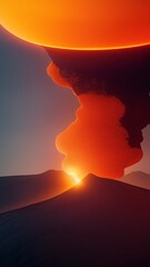 Wall Mural - A Colorful Image Of A Volcano Eruptting From A Mountain AI Generative