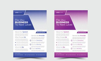 Corporate business flyer template design set with blue, marketing, business proposal, promotion, advertise, publication, cover page. new digital marketing flyer