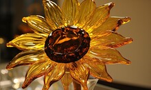 A Transparent Glass Bowl Enhances The Charm Of Sunflower Flowers Creating Using Generative AI Tools