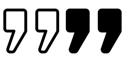 Aufkleber - ofvs361 outlinefilledvectorsign ofvs - quote mark vector icon . double comma sign . isolated transpa