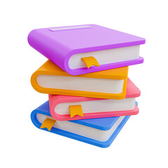 Poster - 3d minimal back-to-school concept. education, learning, and reading concept. a stack of books. 3d rendering illustration.