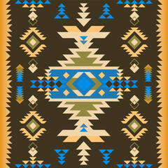 Wall Mural - Aztec, Navajo geometric seamless pattern. Native American Southwest print. Ethnic design wallpaper, fabric, cover, textile, rug, blanket.