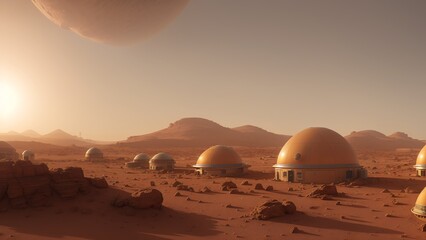 Wall Mural - A Captivating Image Of A Desert With A Lot Of Buildings AI Generative