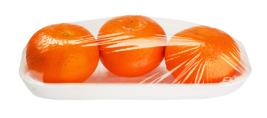 tangerines in vacuum packing