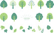 緑の木々と葉のイラスト素材セット / vector eps