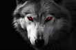 Alpha wolf with striking red eyes - Generative ai