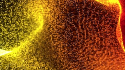 Poster - Abstract waves particles. Computer generated 3d render