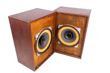 Two vintage speakers with full range drivers