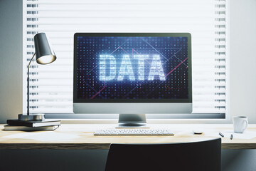 Poster - Creative Data word sign on modern laptop screen. 3D Rendering