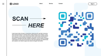 QR Code Scanning website page mock up.