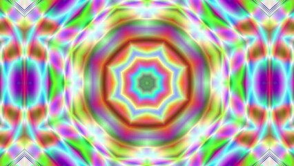 Poster - Kaleidoscope background art motion. Geometric mandala shape psychedelic animation design.