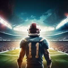 American football player in stadium