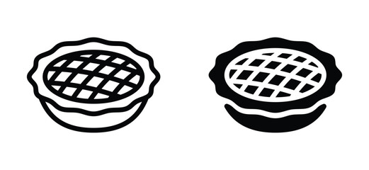 Wall Mural - Pie icon vector. Apple pie icon symbol in line and flat style. Bakery sign and symbol. Vector illustration