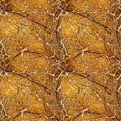 Wall Mural - Macro autumn foliage. Yellow leaf texture close up. AI generative illustration.