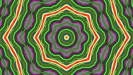 Poster - Kaleidoscope background art motion. Geometric mandala shape psychedelic animation design.