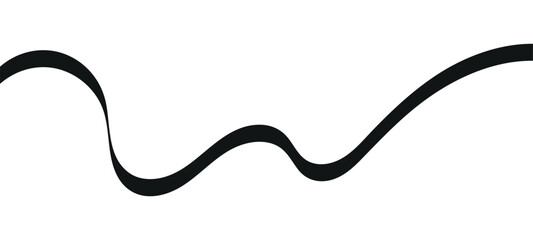 Leinwandbilder - Swoosh, swash underline stroke set.Abstract wavy thin line. Squiggle elements. Vector isolated illustration