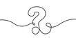 Question mark one line style. Choosing decision concept illustration