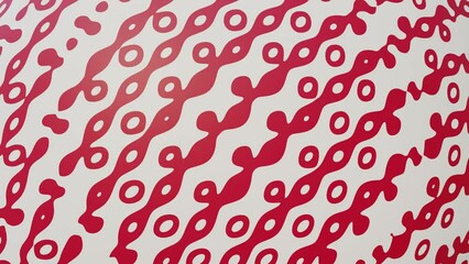 Poster - Abstract red and white round shapes pattern animation
