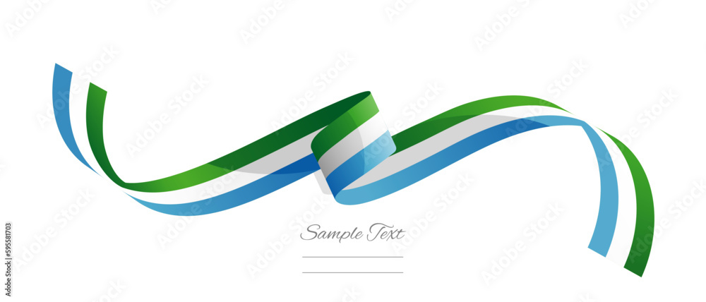 Sierra Leonean flag ribbon vector illustration. Sierra Leone flag ...