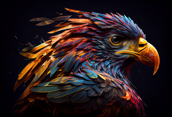 Leinwandbilder - Beautiful ABSTRACT photo, Black Kite concept, contemporary colors and mood social background. Generative AI technology.